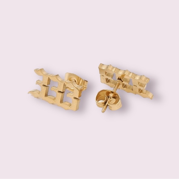 333 ANGEL NUMBER EARRINGS 333 - Picture 2 of 2